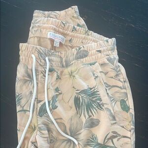 PJ Salvage Tan and Green Palm Leaf Pajamas